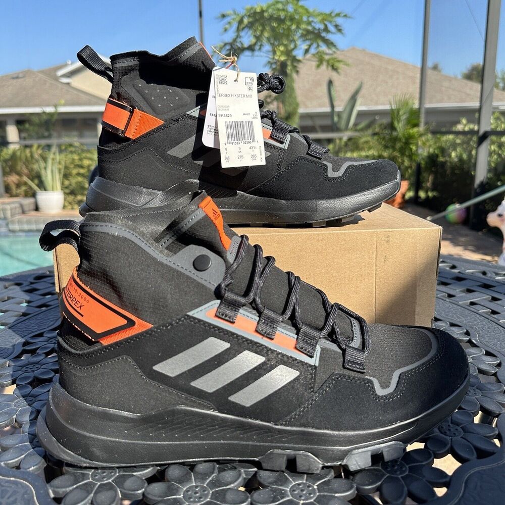 Adidas Terrex Hikster Mid Core Black Signal Orange Men's Shoes EH3529 Size 9.5 - Picture 4 of 15